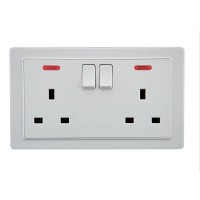 53 Years Factory Free Sample Uk British 2 Gang 13a Wall Electrical Switch Socket